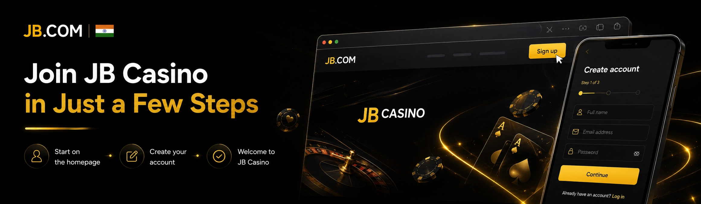JB.COM casino registration for players in India