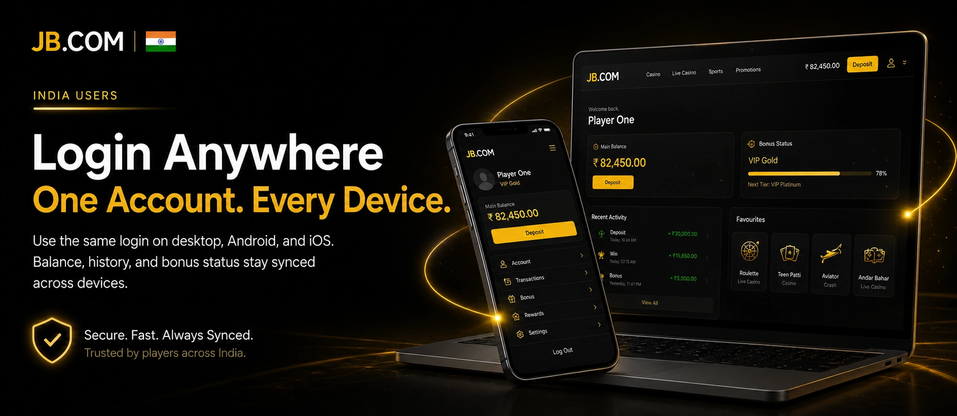 JB.COM account login across mobile and desktop devices