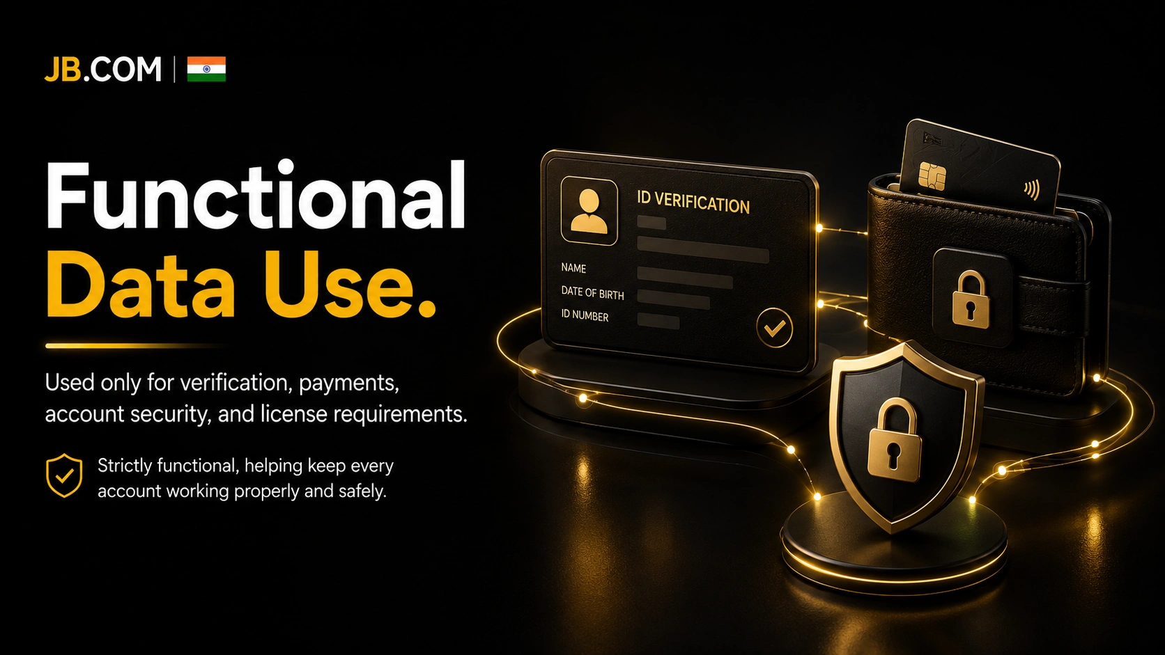 JB.COM functional data use for verification and payments